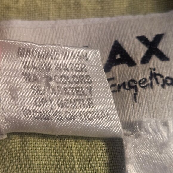 FLAX Women 100% Linen M Button Down Chartreuse Boxy Fit Top Lagenlook Layering - Picture 6 of 11